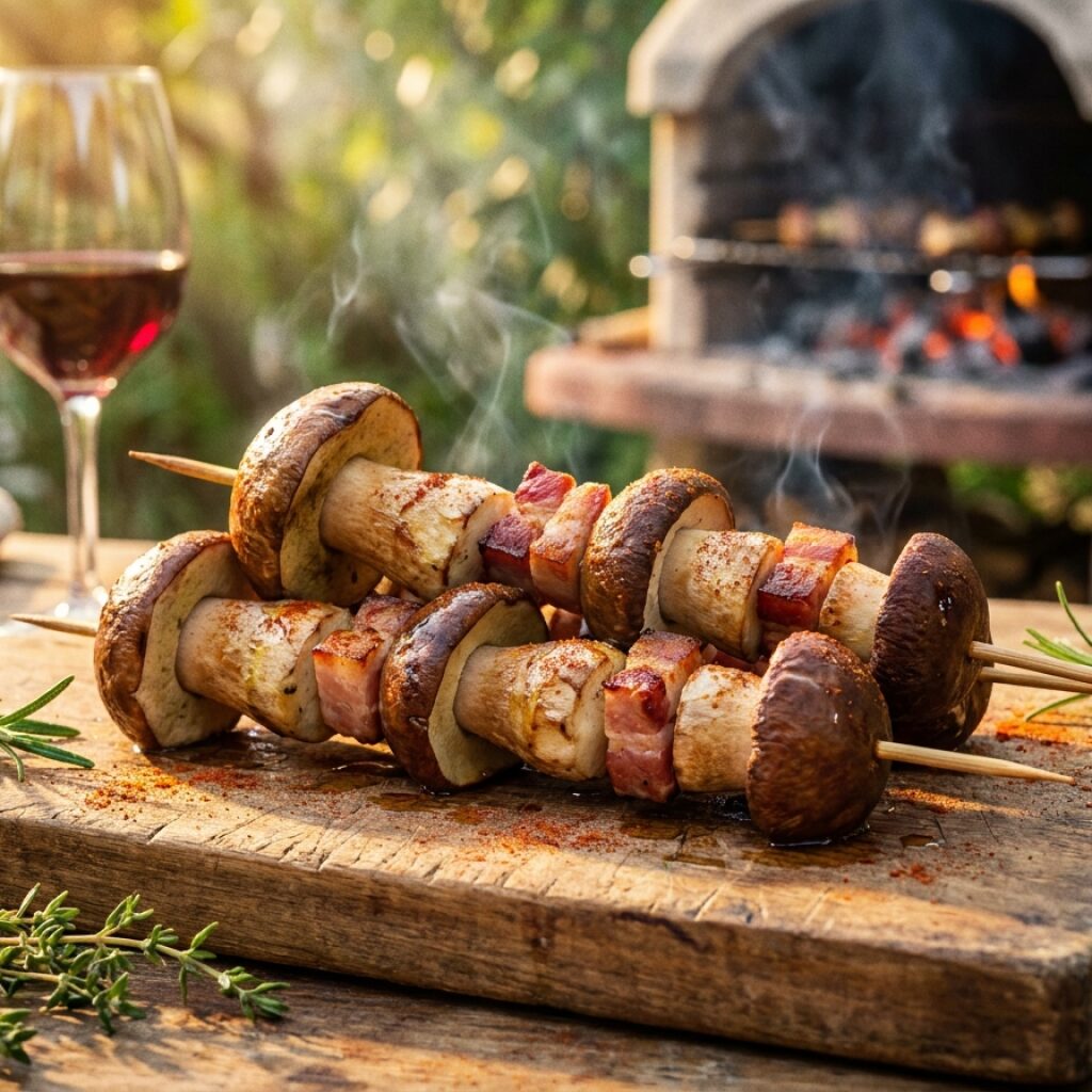 Brochettes de bolets à la provençale