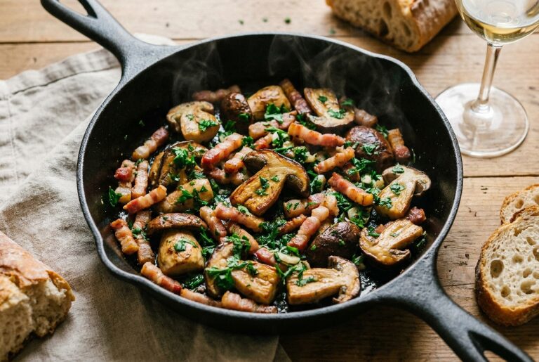 Cèpes aux petits lardons