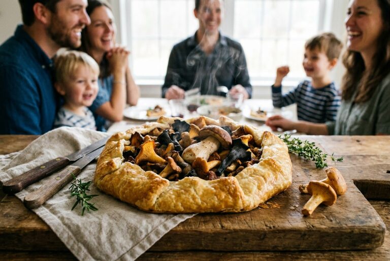 Galette de champignons de retour de cueillette