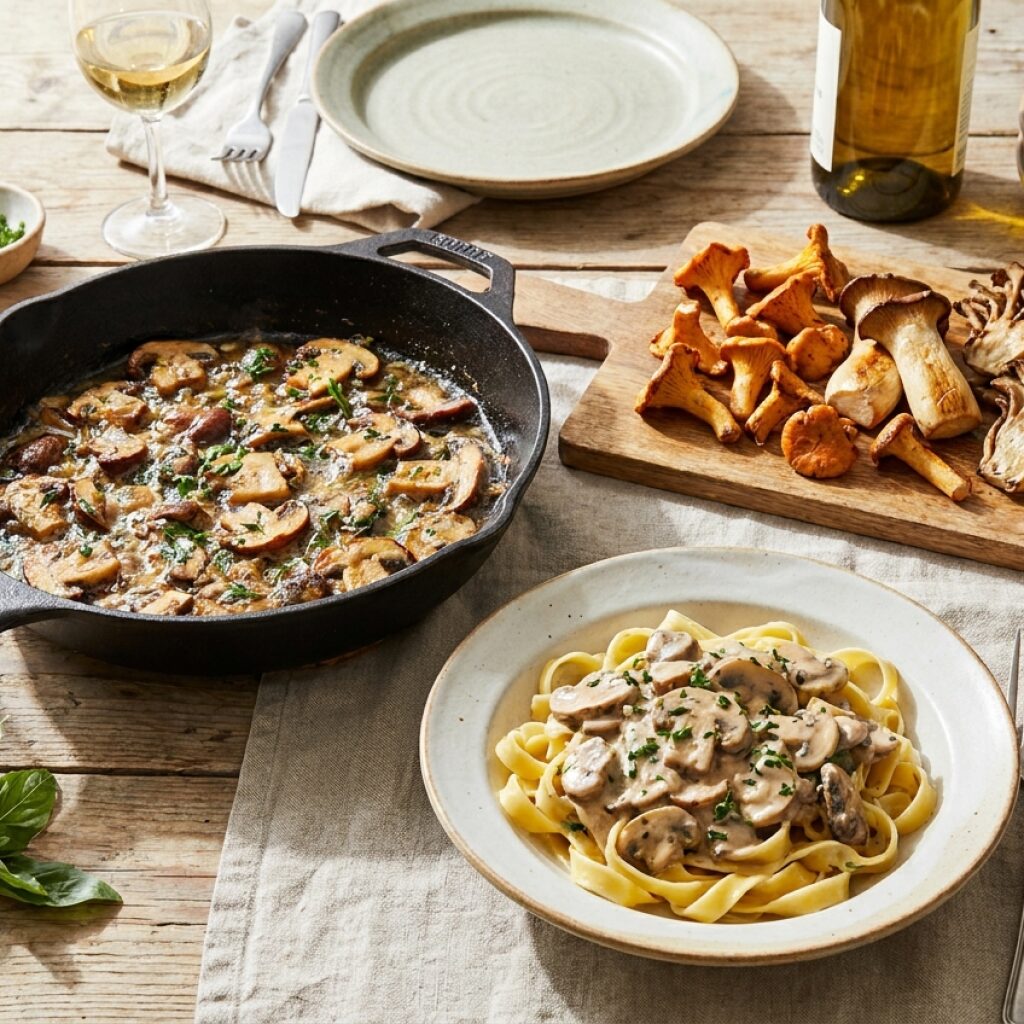 Assortiment de recettes aux champignons
