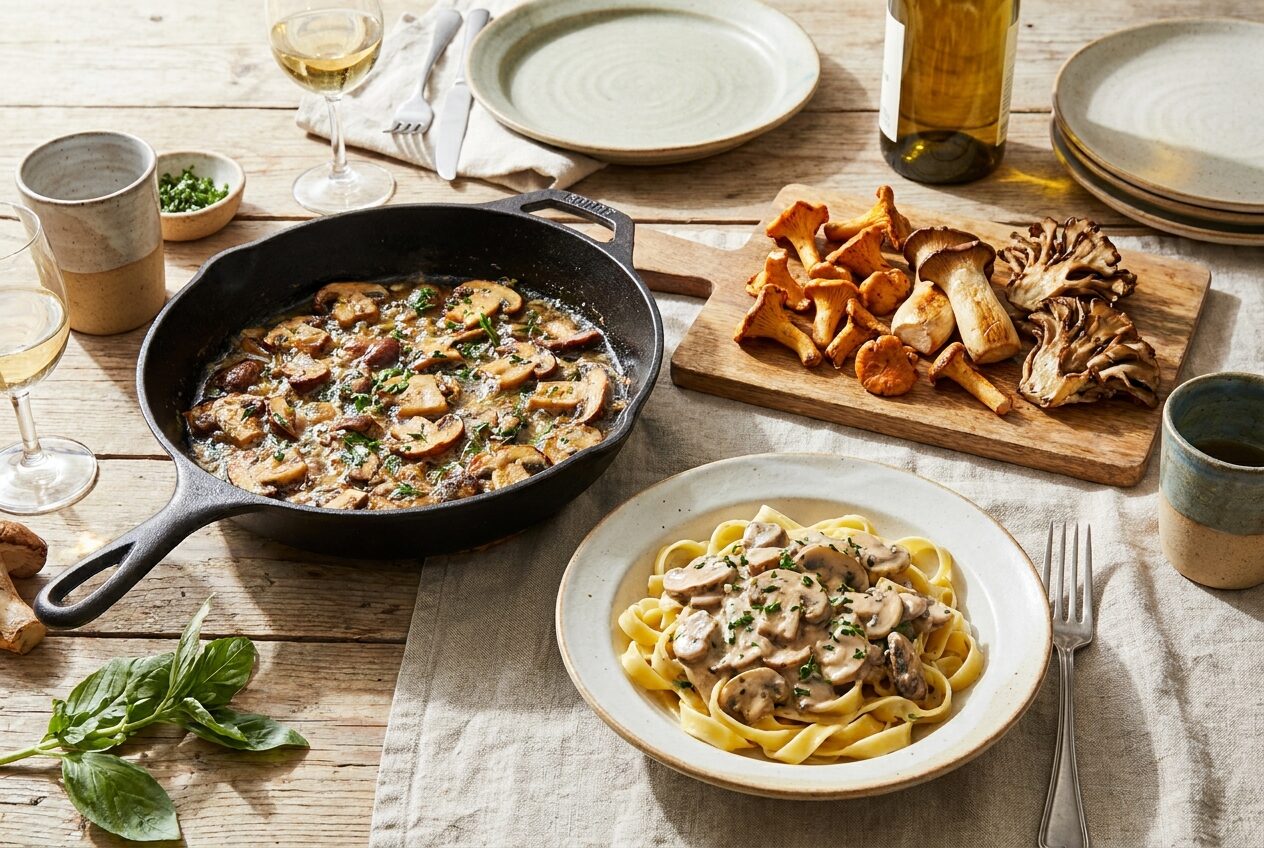 Assortiment de recettes aux champignons
