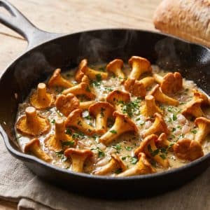 Poêlée de girolles à la crème